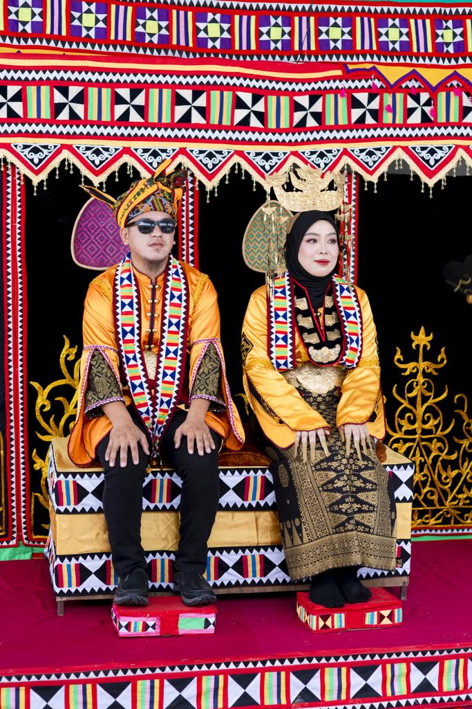 Wedding Ceremony in Bajau Samah Traditional attire.
