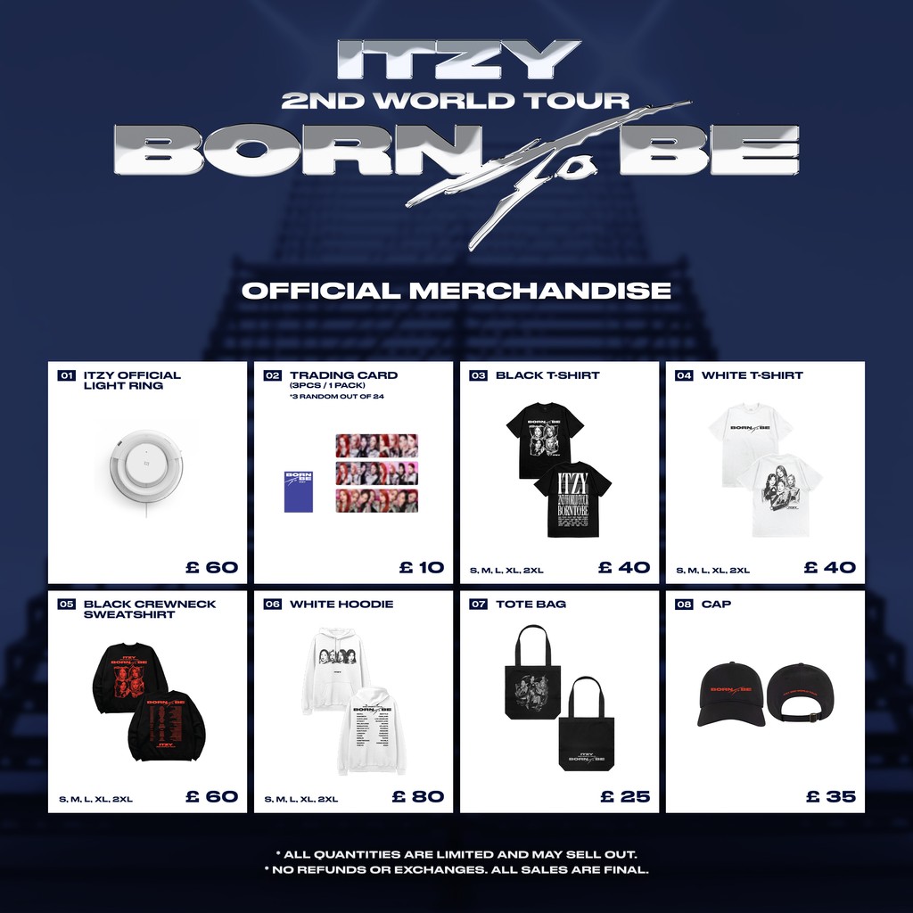 🔥ITZY 2ND WORLD TOUR <BORN TO BE> OFFICIAL MERCHANDISE in EUROPE