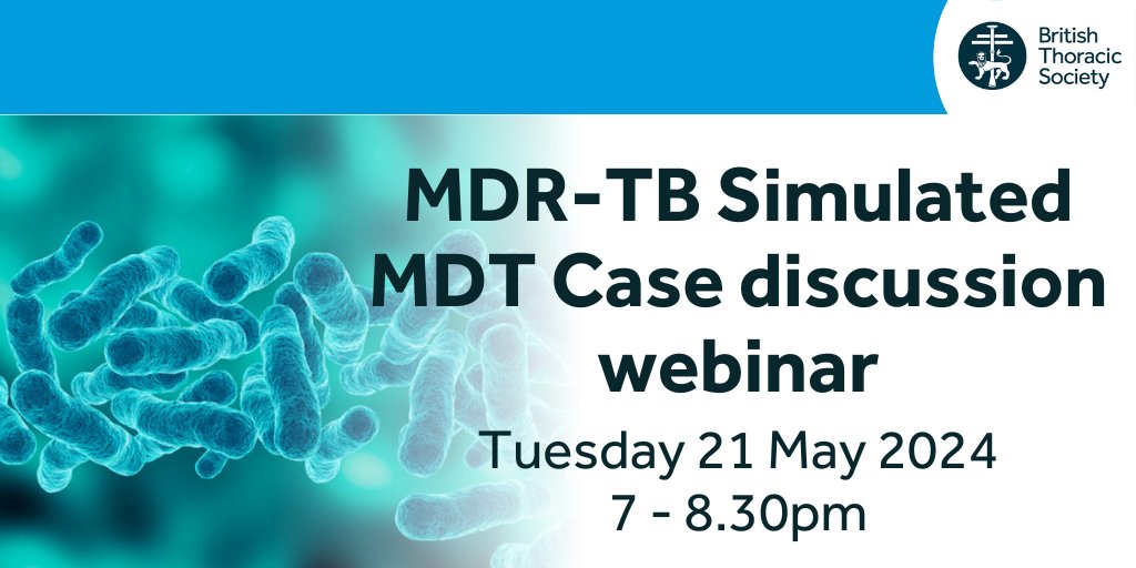 This webinar will recreate one of the virtual MDTs run each month as part of the MDR-TB Clinical Advice Service. Three example cases will be discussed in this webinar which will be followed by an open Q&A session. Register here: tinyurl.com/2v89hbm9 #Respiratory #RespEd #TB