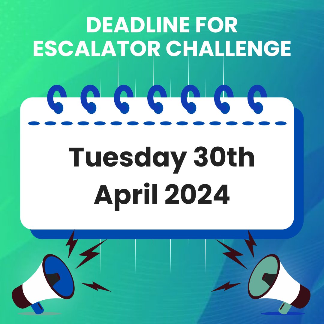 Important reminder: The deadline for our Escalator and Mini Escalator Challenge 2024 is rapidly approaching⏰. You have until Tuesday, April 30th, 2024 to submit your application, which you may do here: greenhamtrust.com/escalator/