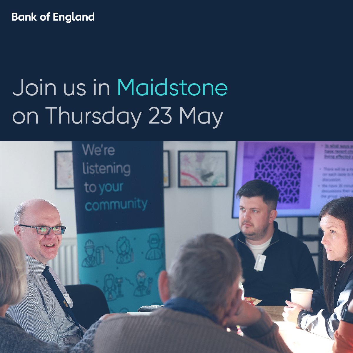 Want to tell us about your experience of the economy and the cost of living? Sign up to register your interest in joining our in-person Citizens’ Panel in Maidstone on Thursday 23 May from 5.45pm – 8pm. Sign up here: b-o-e.uk/3UcFIUZ Registration closes on 14 May.