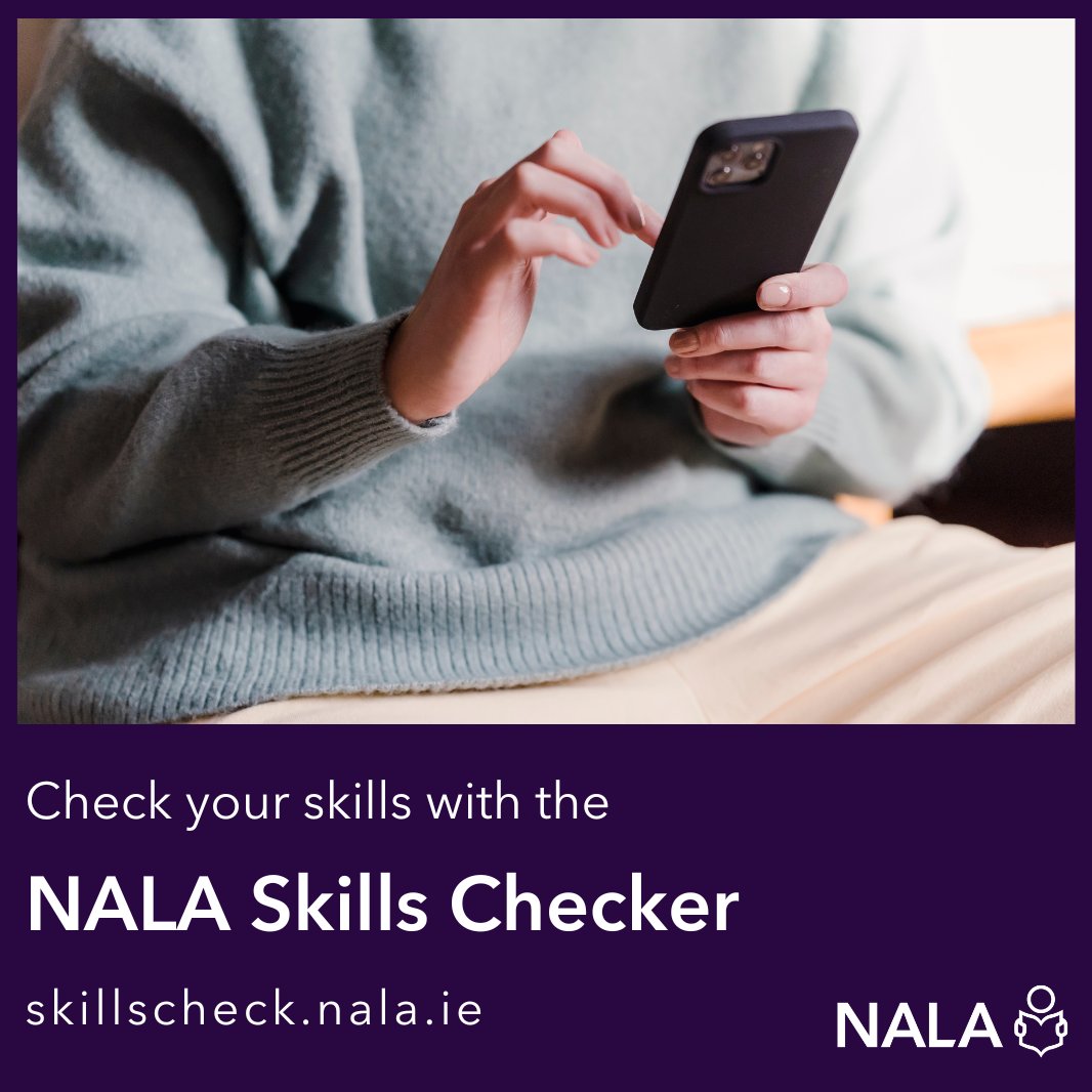 Check your skills online with the NALA Skills Checker. It is an easy-to-use and free online self-assessment tool which helps you check your skills and discover adult education options 📚 👉Get started at skillscheck.nala.ie #LiteracySkills #LifeLongLearning