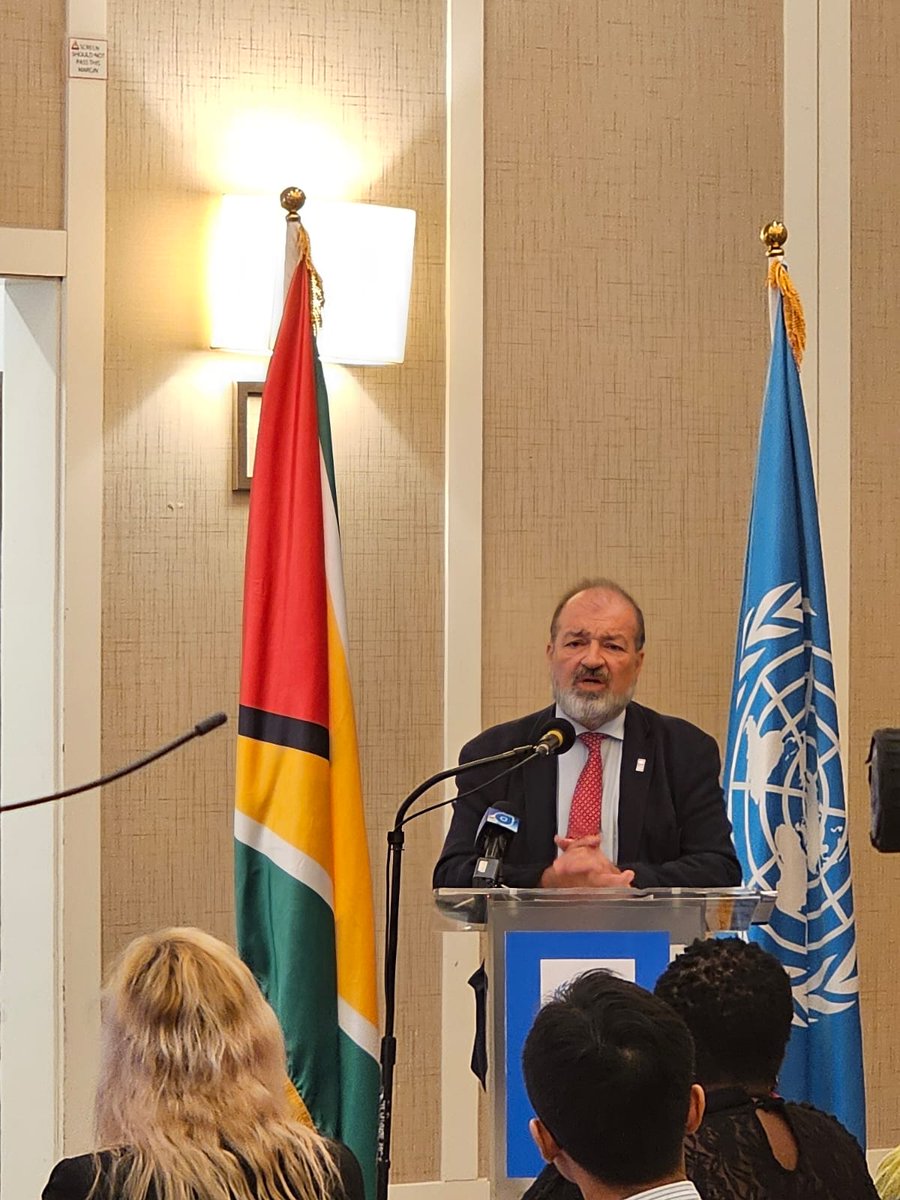 Launch of @UNDPGuyana Democracy Talks in 🇬🇾 with Hon. Min. Parliamentary Affairs and Governance Gail Texeira, Regional Dtor Idea Intl Marcela Rios in partnership with University of Guyana, EU Delegation and RC Guyana @UNGuyana 🇺🇳