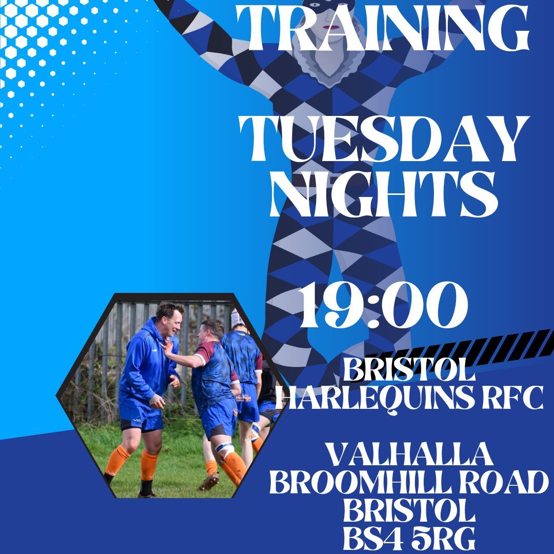 Tuesdays are for one thing - training, tonight at Valhalla 19:00!!! 🔵⚫️⚪️ #bristolharlequinsrfc #blueblackandwhiteforever #justtobethere #seriousrugbywiththefunleftin #valhallacalling #utq #therecoveryguy
