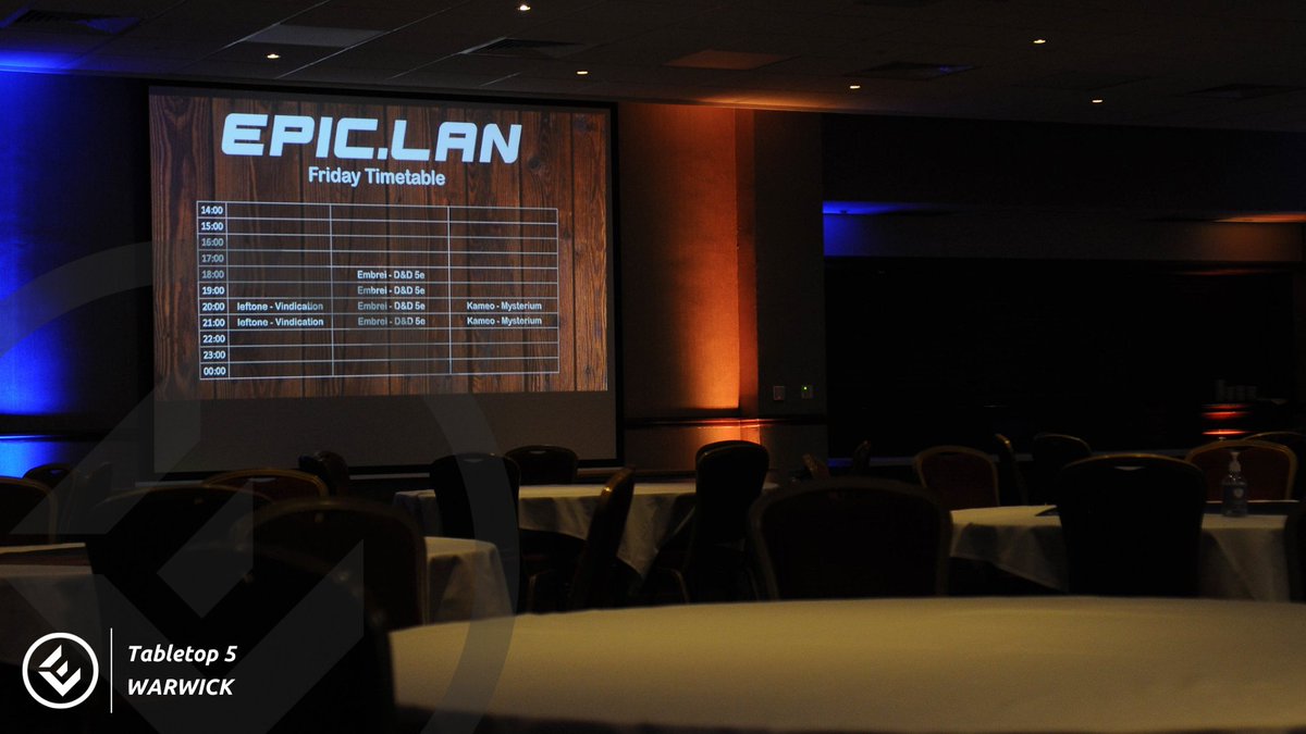 🚨Tabletop 6 & LUX.LITE starts in 3 days🚨 Don't miss out on a long weekend of: 🎲Board games / RPG's 🍻Drinks 🛏️Hotel beds 🎮LAN party 📍Delta by Marriott, Warwick Get your tickets now👇 epiclan.co.uk/tt6/signup