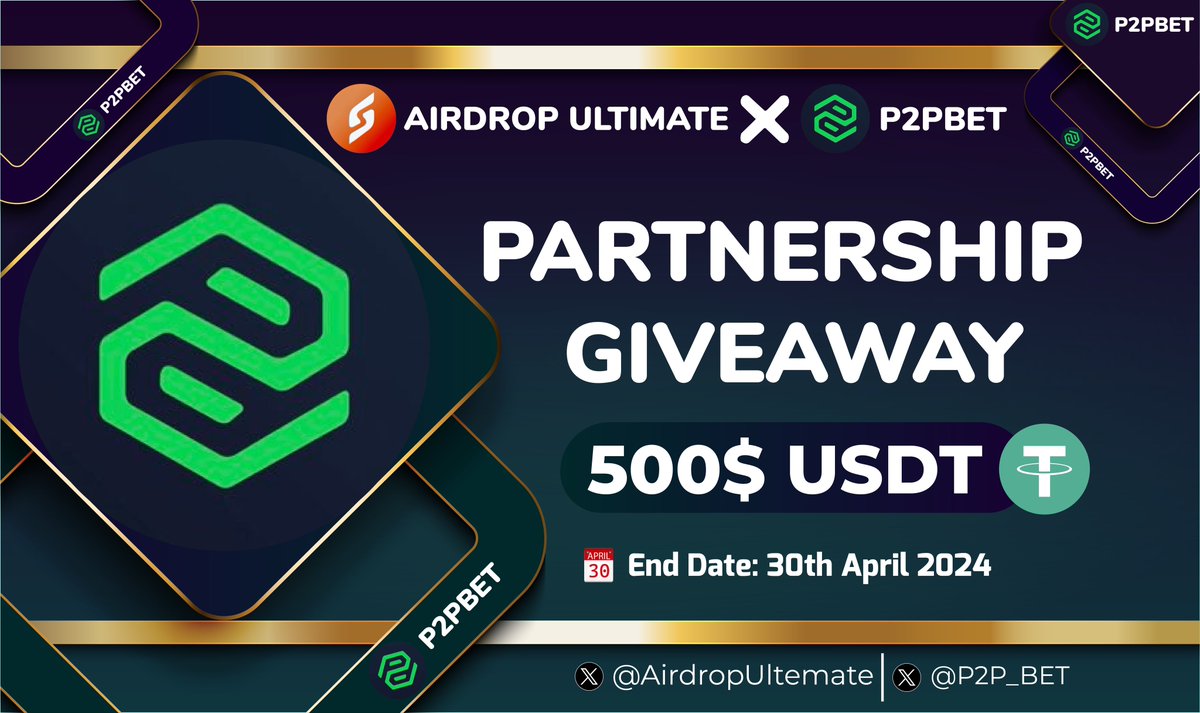 AirdropUltemate's tweet photo. 🥳 P2PBET X Airdrop Ultimate #Airdrop

🏆 Prize Pool «» 500$ USDT

✅ Follow @P2P_BET &amp; @AirdropUltemate
✅ Like, RT &amp; Tag 3 Friends
✅ Complete #TaskON⤵️
https://t.co/uZ08g4raIc

⏳ Ends 30th April

#Airdrop #Giveaway #Crypto #LFG #P2PBET #BCN #TaskON #USDT #BSC https://t.co/CAtBILeJct