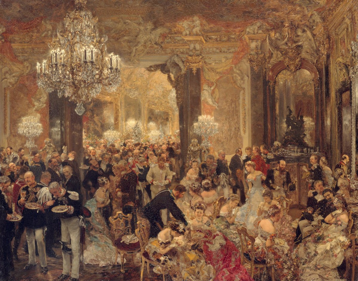 adolph von menzel - dinner at the ball, 1878