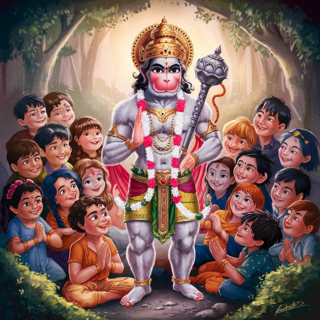 SAsiddipetme's tweet photo. "Hanuman, guardian of innocence, igniting courage in young hearts." 🌟 @siddipetme #ChildsGuardian #CourageousTales #HanumanInspires #JoyfulYouth #BraveHearts https://t.co/TBRSIZXRlt