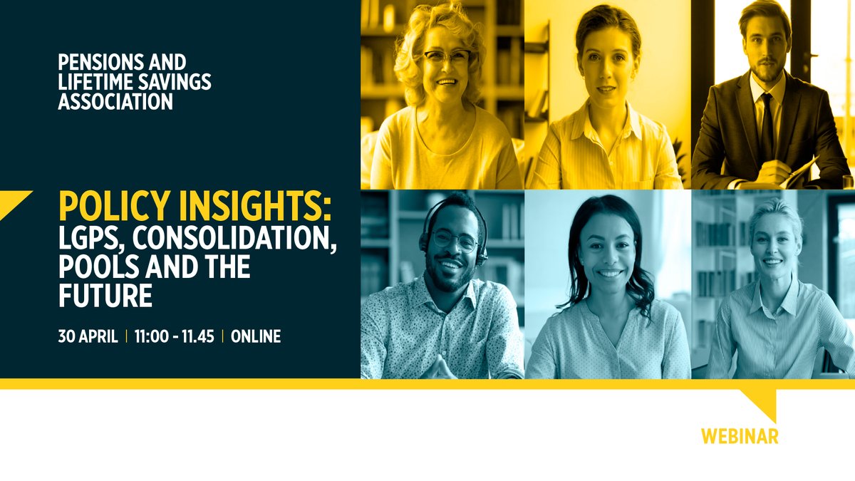 Our next PLSA Policy Insights Webinar takes place on Tuesday 30 April at 11:00 and will focus on LGPS, Consolidation, Pools and the Future. Join us to hear the latest update on the policy debate around LGPS consolidation. Click the link to register today. ow.ly/Ogv250RlYAq