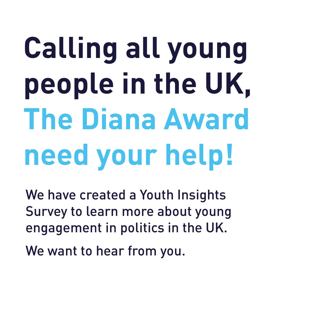 CALLING ALL YOUNG PEOPLE IN THE UK_ We have created a Youth Insights Survey that aims to learn what barriers get in the way of young social activists’ engaging in politics as part of their social action work in the UK. Complete our survey here! loom.ly/y0B2ruc