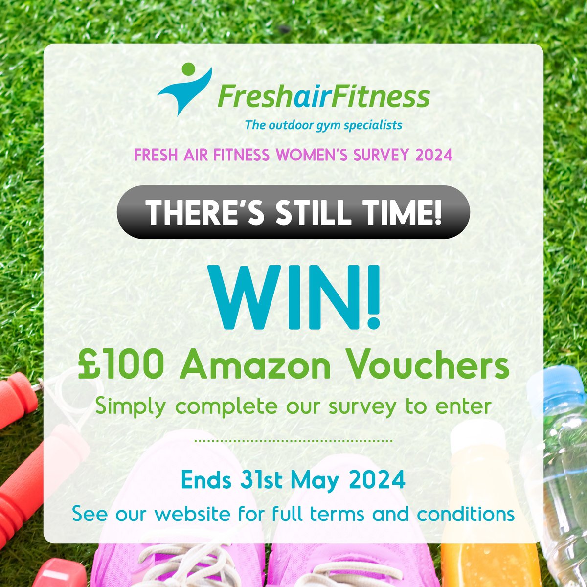 LADIES! HAVE YOU ENTERED YET? If you have a current gym membership or workout regularly, enter our Survey Prize Draw for your chance to win £100 Amazon vouchers. Ends 23:59pm 31st May 2024. To enter visit tinyurl.com/32eu3mm4 T’s & C’s at tinyurl.com/yc2yjevm