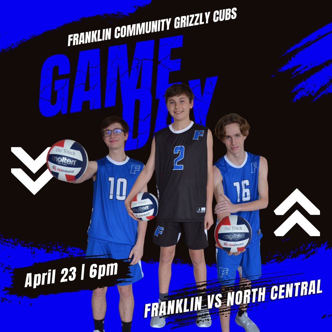Franklin MVB (@fchs_mvb) on Twitter photo This week’s match play is all at HOME and kicks off tonight with North Central! JV at 6 with Varsity to follow! Come watch us play!
<a href="/GoGrizzlyCubs/">Franklin Athletics</a> This week’s match play is all at HOME and kicks off tonight with North Central! JV at 6 with Varsity to follow! Come watch us play!
<a href="/GoGrizzlyCubs/">Franklin Athletics</a>