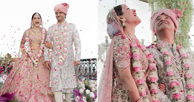 #LoveAajKal2's #AarushiSharma ties the knot with casting director #VaibhavVishant in a dreamy intimate ceremony.