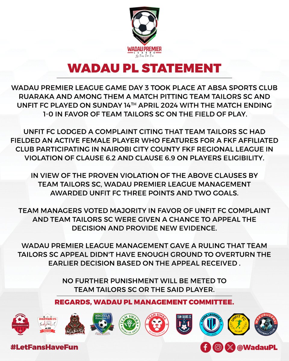 WadauPL's tweet photo. 🔴⚪🟢⚫
Wadau PL STATEMENT: https://t.co/MSZR4ZM1xH