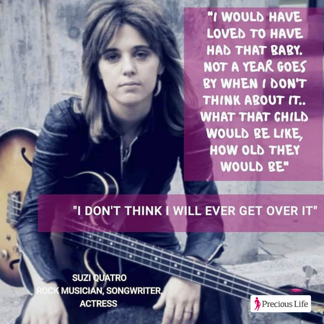 'I don't think I'll get over it' 

When American singer-songwriter Suzi Quatro was 18-years-old, she became pregnant by a married music executive, whom she does not want to name . 

Suzi had an abortion, but over 50 years later, her eyes still mist with tears as she recalls ‘the