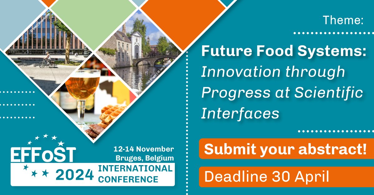 EFFoST's tweet image. 📣 We want to read your abstracts!

Do you want to participate in #EFFoST2024?
Explore this year’s theme ‘Future Food Systems: Innovation through Progress at Scientific Interfaces’ and delve deeper into it with different subthemes.

🔗ow.ly/EMHR50QLvjz