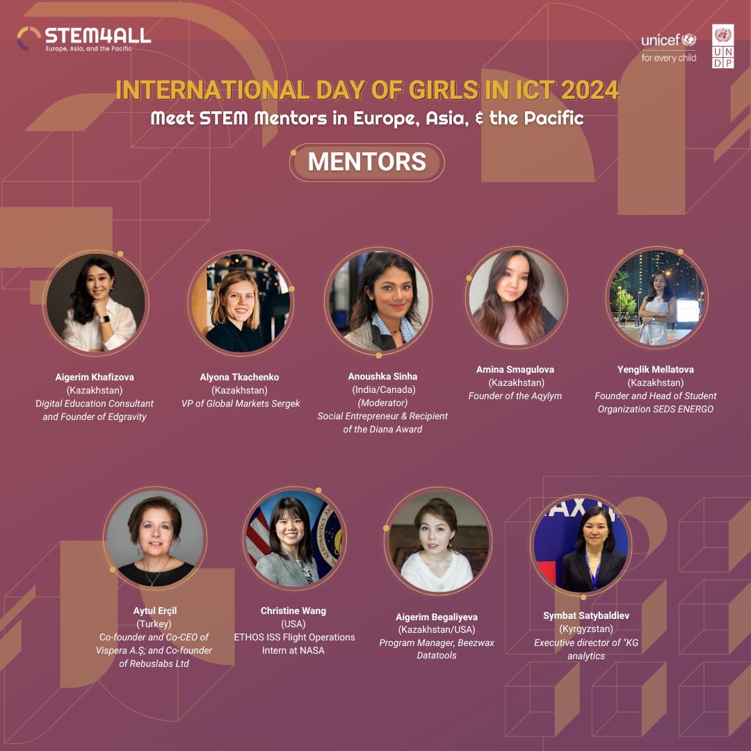 Empowering girls is the first step to addressing the gender gap in STEM sectors. On #GirlsinICTDay, join STEM4ALL's event to gain leadership skills and confidence with women from Central Asia, the USA, and Türkiye! 🗓 April 25, 3PM (CET) 📍Register here: uni.cf/49Issxa.