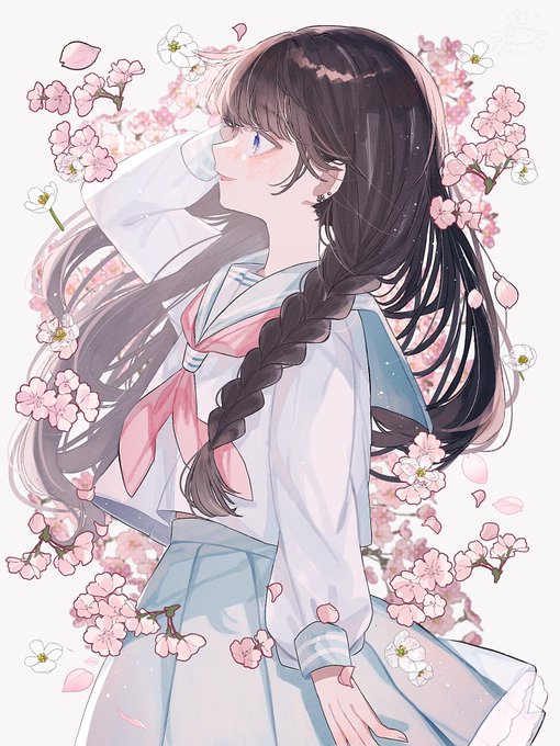 「桜 学生服」のTwitter画像/イラスト(新着)｜2ページ目
