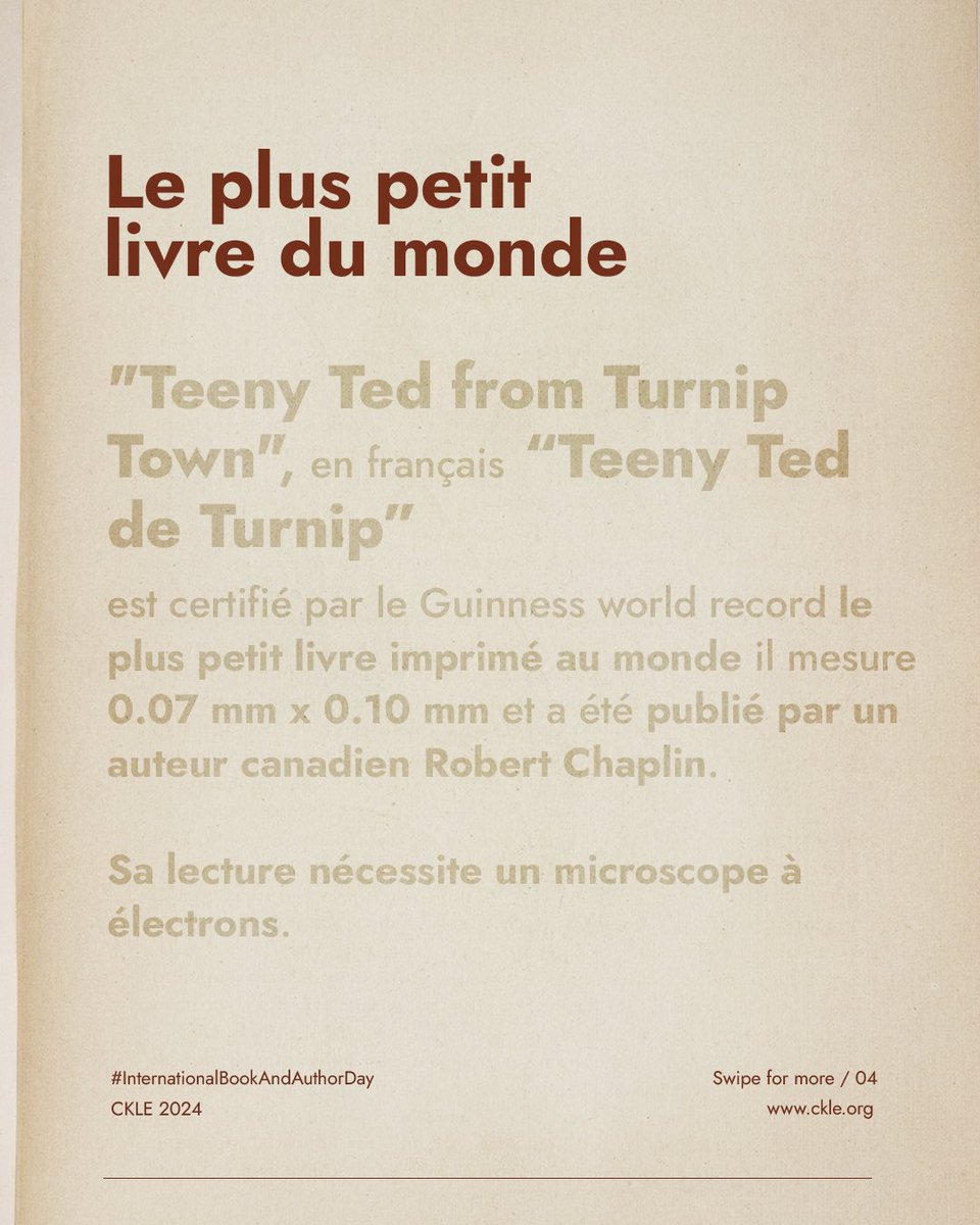 En cette Journée mondiale du livre et du droit d’auteur, plongeons dans l'univers de "A Book For", un média Made in CKLE dédié aux amoureux de la lecture. Aujourd'hui, <a href="/mlle/">mlle</a>-emya vous propose des faits intéressants sur les livres qui vont vous étonner. #bookday #abookfor #ckle