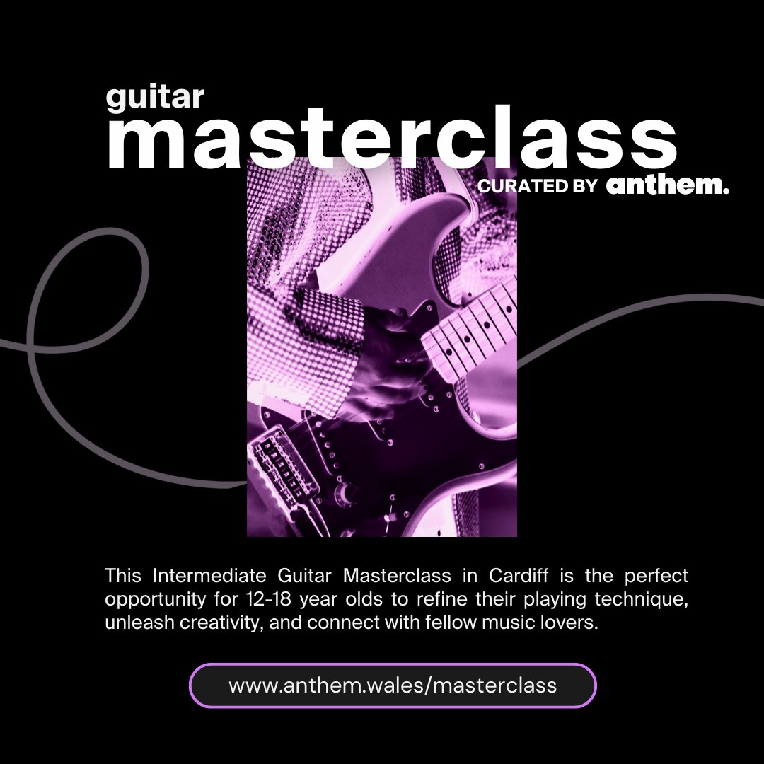 Are you 12-18 and want to take your lead guitar playing to new heights? 🚀 Plus, have the chance to make friends and boost your confidence along the way! 🤨 Come along THIS SUNDAY 28.04.24 👇 anthem.wales/masterclass/