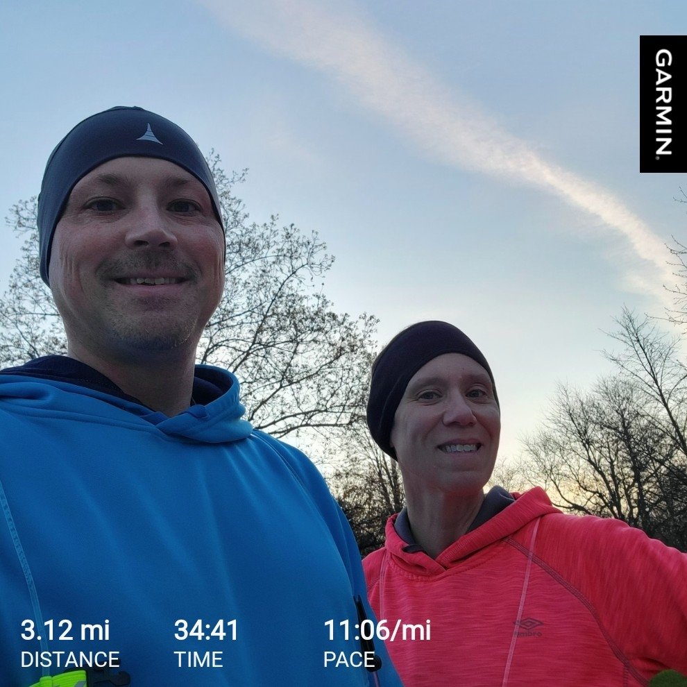 Got out a tad later as getting up was rough this morning lol, but that meant it was light out for our entire run! 😊 Happy Tuesday! #riseandrun #running #5k #medalchasers #morningmiles #run #tuesdayrun #aprilrunning