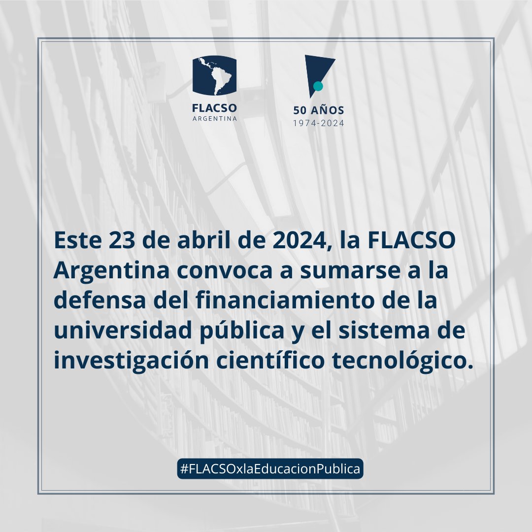 La educación es un derecho.
Defendamos la educación pública, inclusiva y de calidad.

#FLACSOxlaEducacionPublica #MarchaFederalUniversitaria