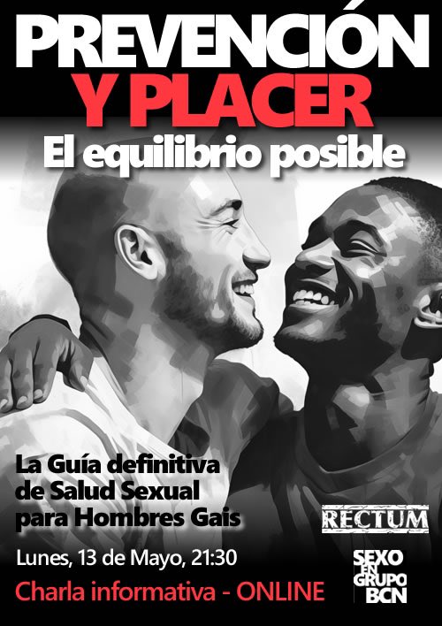 SaludSexualGais's tweet photo. PREVENCIÓN y PLACER
El equilibrio posible

La Guía definitiva de Salud Sexual para Hombres Gais

Charla informativa - ONLINE 

🗓️Lunes 13 de Mayo
🕖 21:30

Para más información accede al grupo de Telegram del Evento, donde se informará de la retransmisión:
https://t.co/2BIEzBGARe https://t.co/Qnz9VPt6Wb