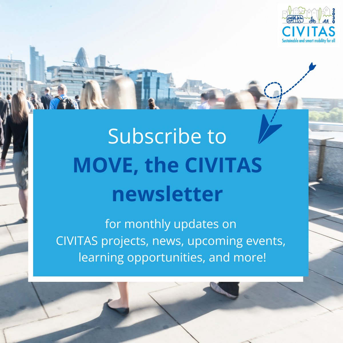 📨 Have you subscribed to our monthly MOVE #newsletter? The April edition is coming out soon! Don't miss out on updates from over 15 CIVITAS projects 🇪🇺, as well as news 📰, events 📍, conferences 🤝, learning opportunities 📚, and more! Sign up here 👉 civitas.eu/newsletters