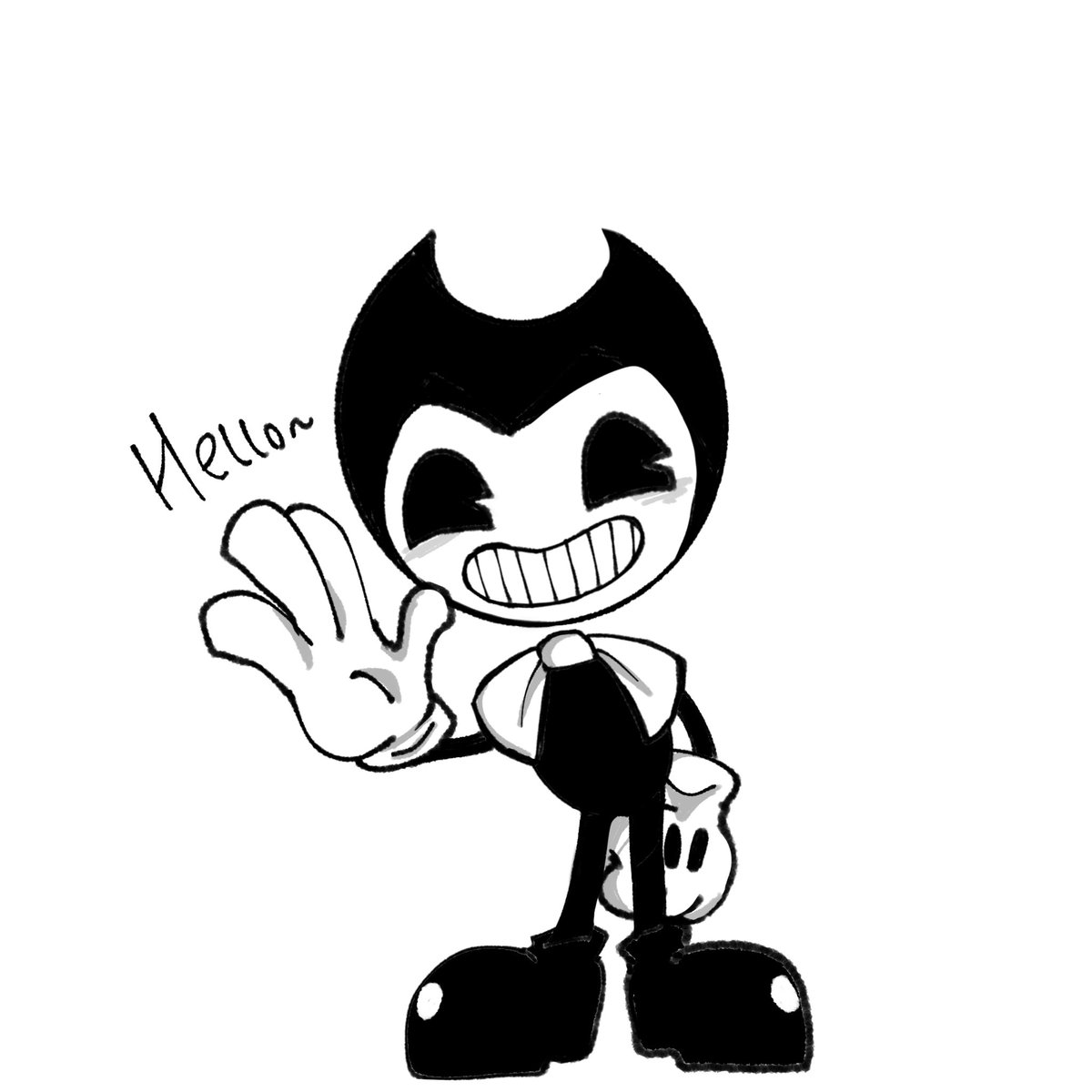 It's been a while since I drew Bendy!
#BENDY #BATIM #BATDR #Bendy_and_the_ink_machine