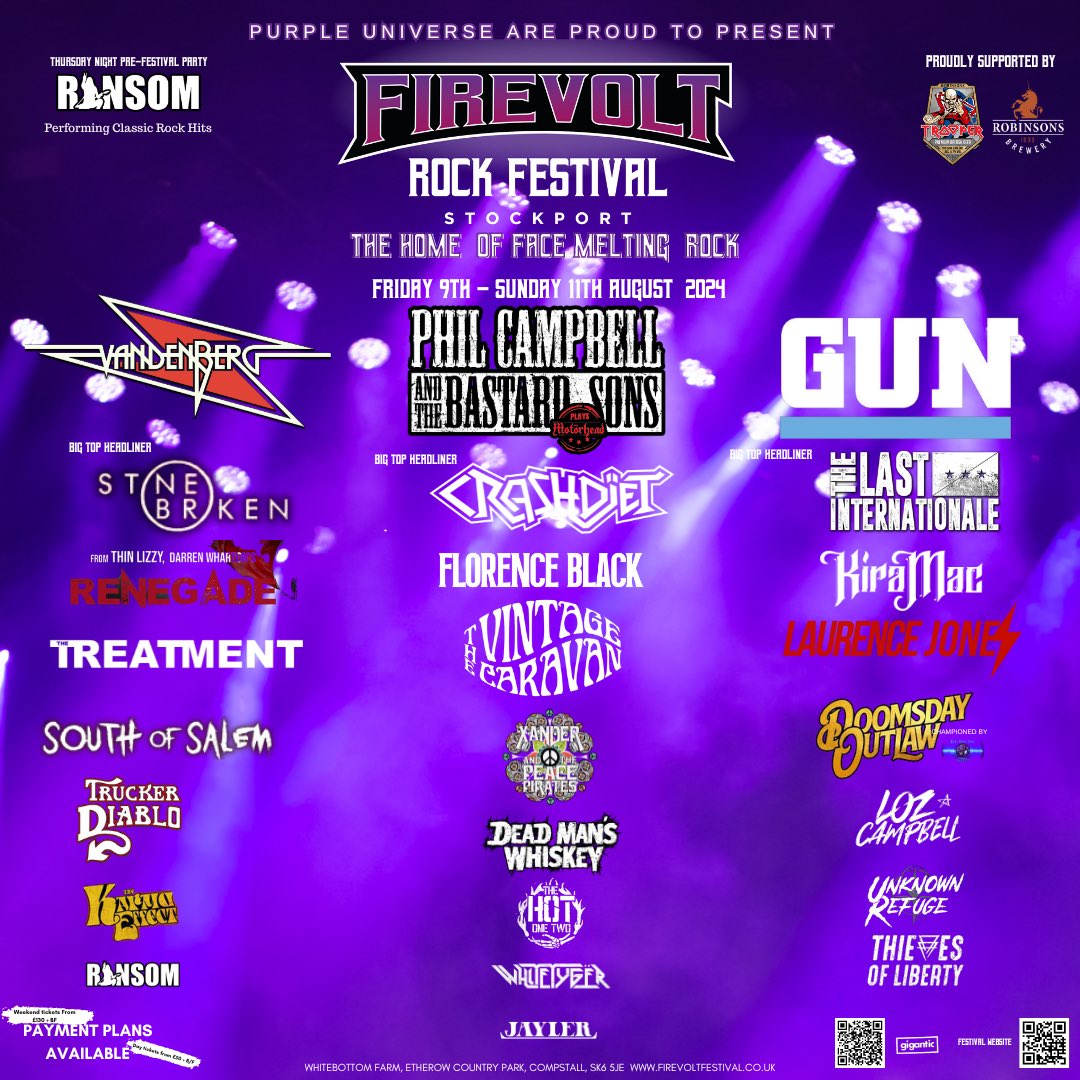 Check out the full line up for @Firevoltrokfest in Stockport. Grab your tickets now at philcampbell.net !