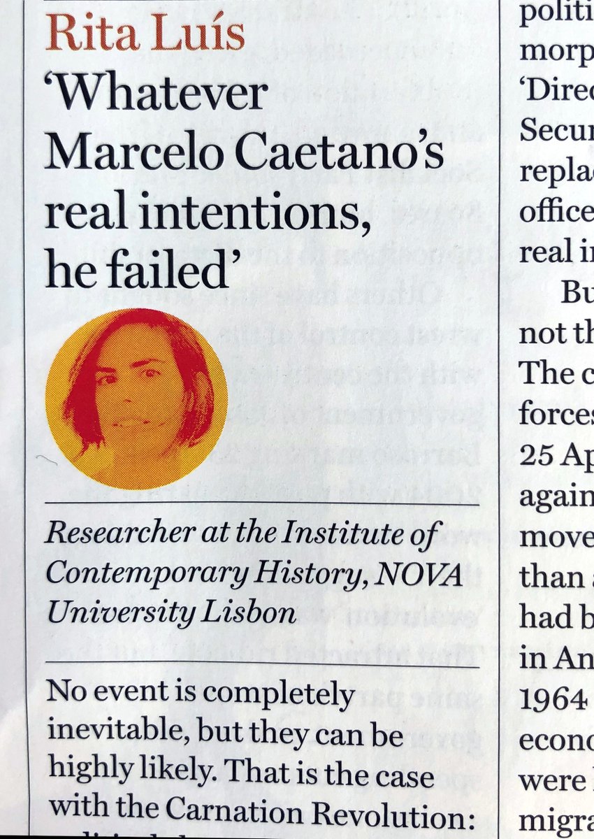 ihc_fcsh's tweet photo. 📰 In its April issue, @HistoryToday asked four historians: was the revolution inevitable?
Rita Luís @riitaluiis was one of those questioned by the British magazine.
#50Anos25Abril #25A50 #50xTodos https://t.co/jVw9KDEVje