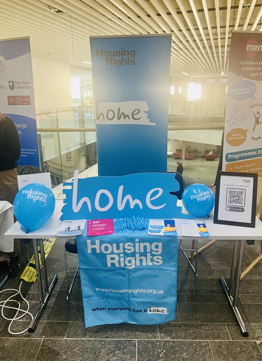 Today we are at the Social Sciences Career Exploration Day @UlsterUni. Come chat to us and find out about the opportunities available at Housing Rights!