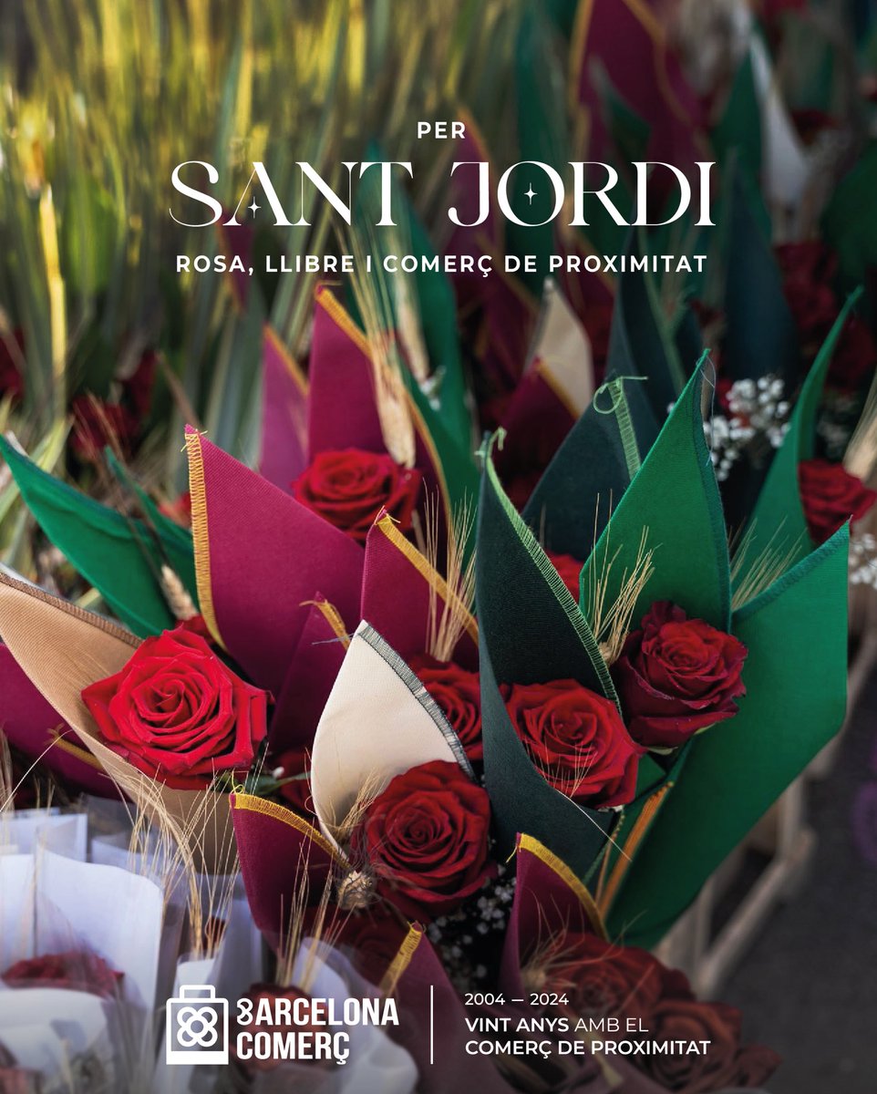 eixosbcn's tweet photo. Per #SantJordi,
Rosa, llibre i comerç de proximitat.

Feliç diada! ❤️ https://t.co/5YimpwVZtn