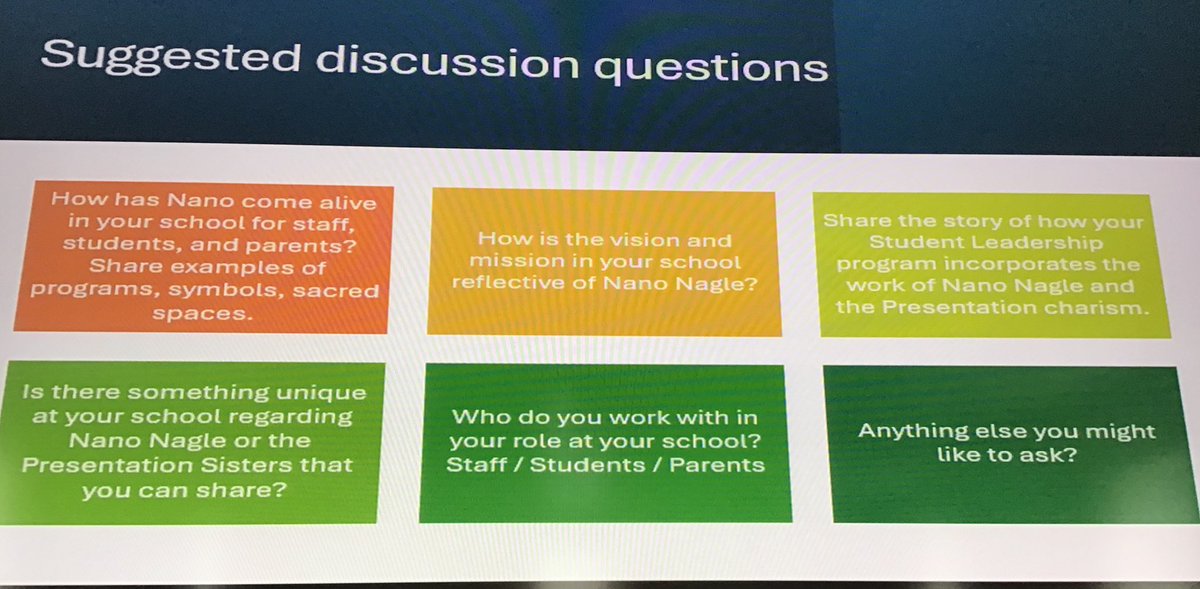 Four rotations sharing the legacy in Irish and Australian schools Presentation International Symposium in Acorn Centre Warrenmount @PresSisNE @NagleEd_Aus @CeistTrust the hands, eyes, body language tell the story, great volume and animation. A privilege to witness #NanoAlive