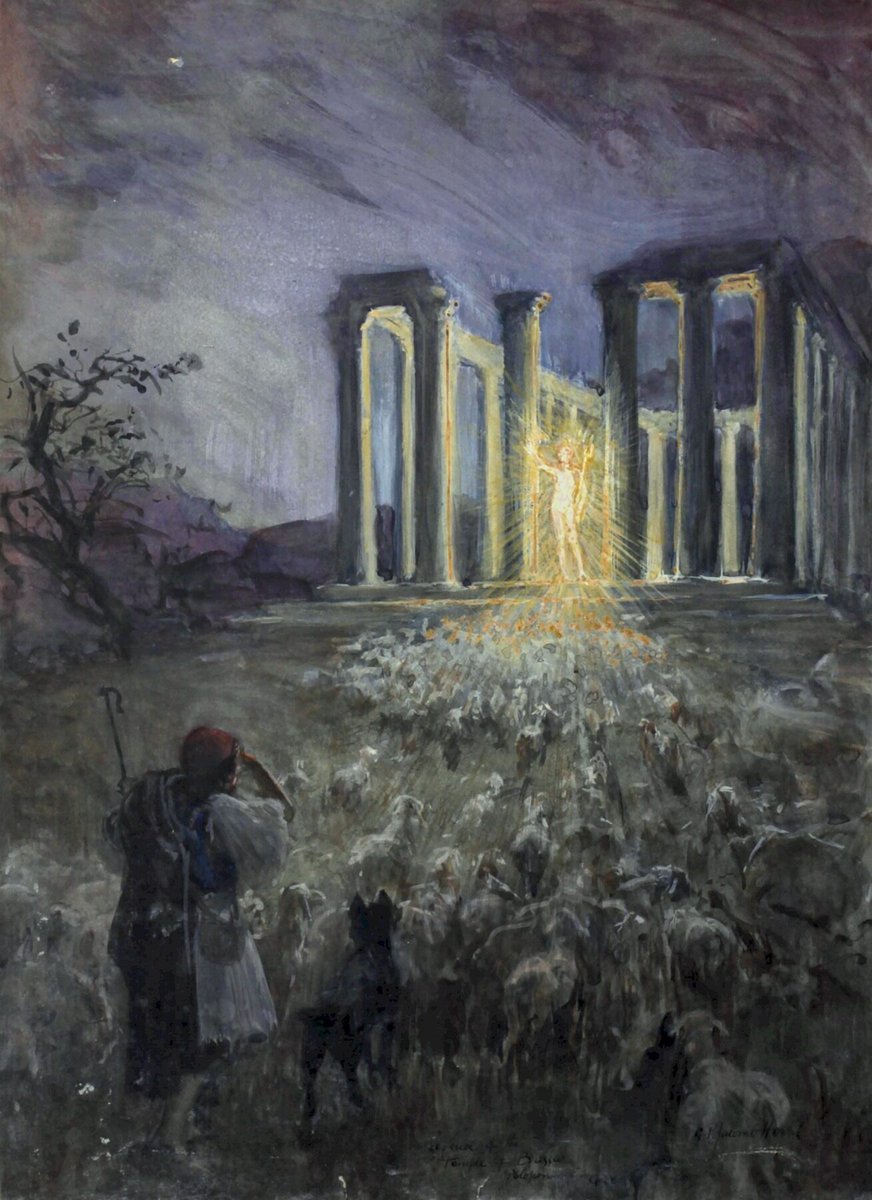 The Vision at the Temple of Apollo Epicurius at Bassae by George Percy Jacomb-Hood (1857-1929)