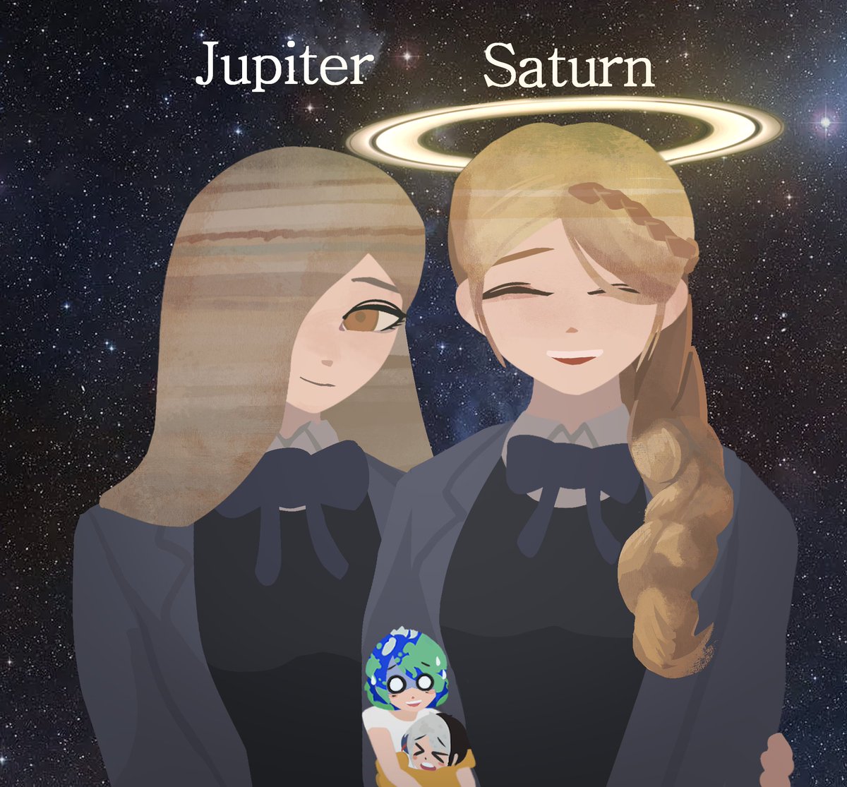 Jupiter with Saturn