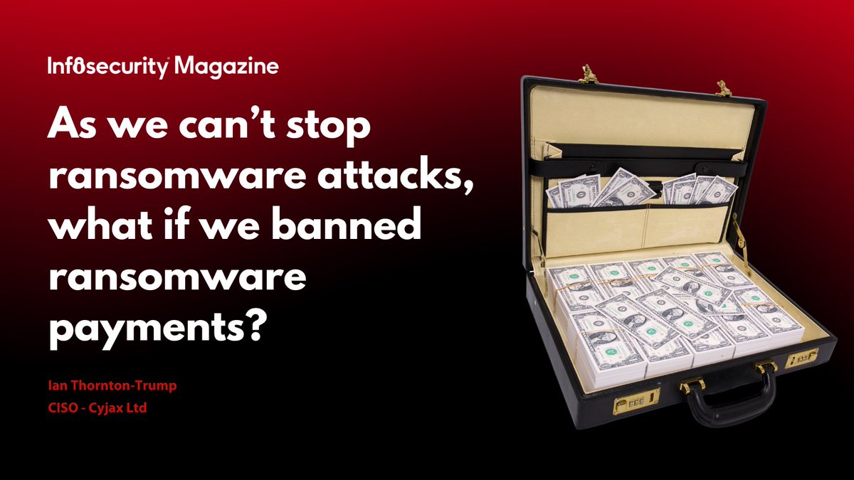 It's simple: if we can't stop #ransomware, should we ban random payments?

@phat_hobbit argues that instead, we should have policies supporting cyber businesses &amp; implement recovery paths

Explore the depth &amp; complexity in our latest article by <a href="/Cyjax_Ltd/">CYJAX</a>:
bit.ly/3U4T7OT