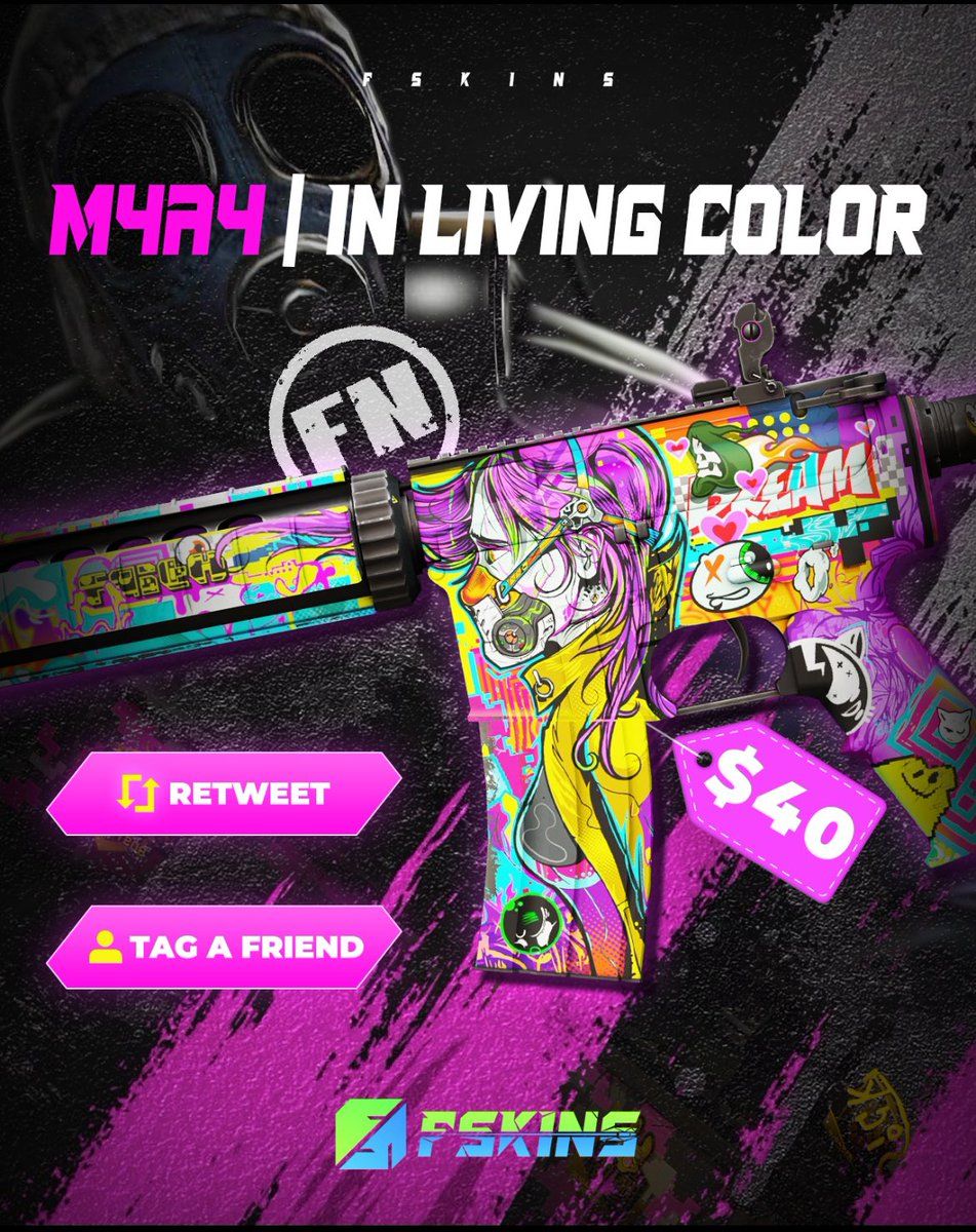 🧨CS2 GIVEAWAY🧨 🎁M44A | IN LIVING COLOR ($40) ➡️TO ENTER : ✍️Follow me & @FskinsCSGO2 ✍️Retweet + Like ✍️Tag 1 friend 📅Giveaway ends in 5 days! #CS2Giveaway #CS2 #CSGOGiveaway