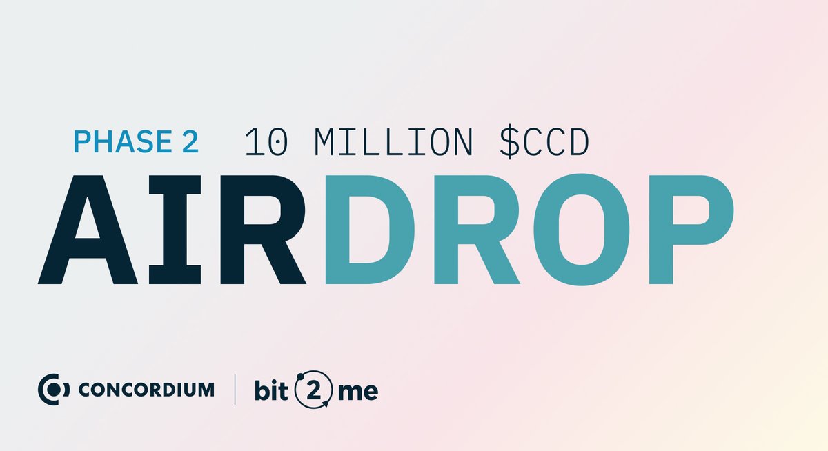 🌟 Don't Miss Out! 🌟 Phase 2 of our Airdrop in collaboration with @Bit2Me_Global & @ConcordiumNet is still on! Don't miss your chance to be part of the 10 million $CCD token distribution. Use your tokens with the Bit2Me MasterCard and enjoy the benefits! 👀 Learn more about…