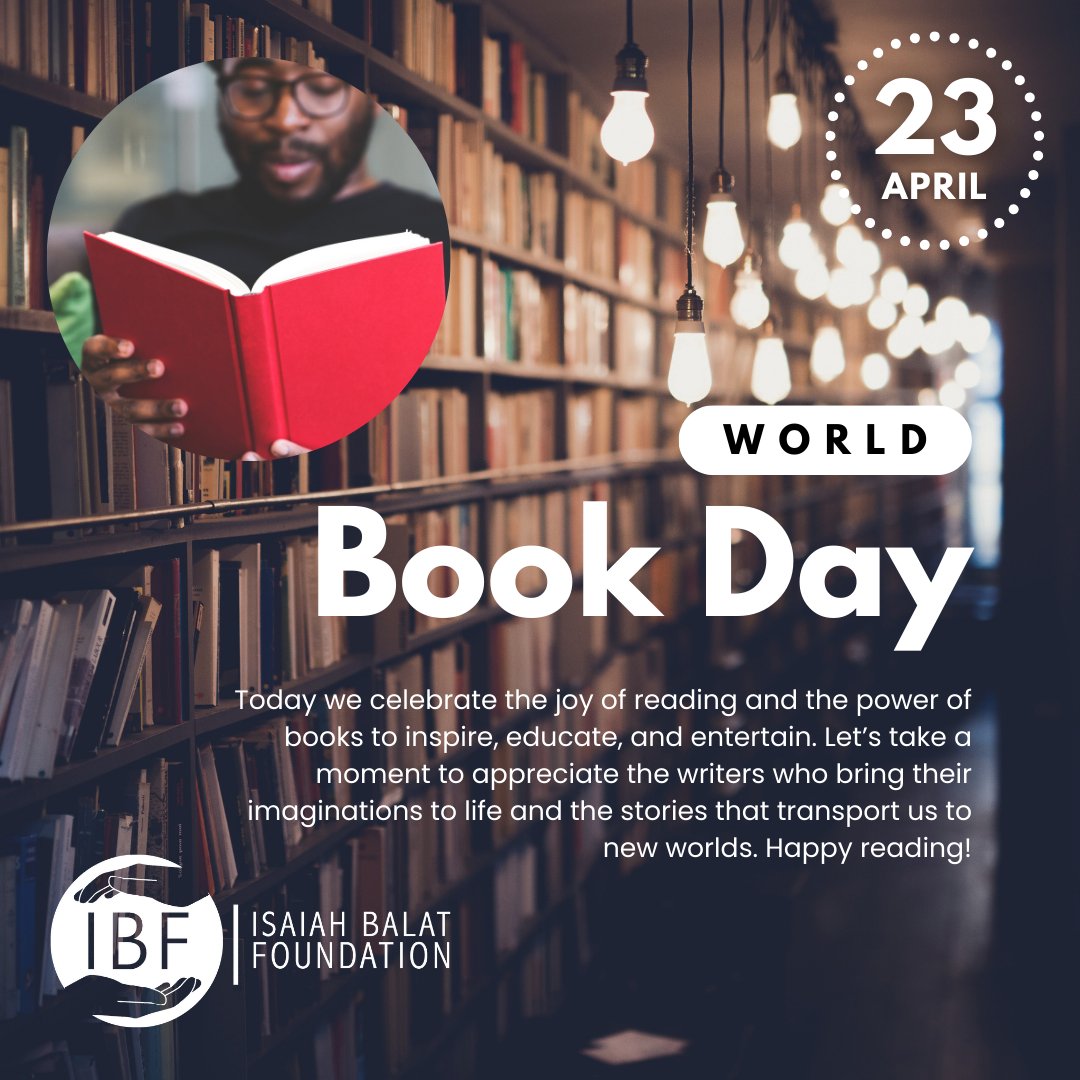Happy #WorldBookDay! 📚✨ Books enrich our lives and broaden our horizons. At the Isaiah Balat Foundation, we're proud to donate books to schools and promote a love for reading. Let's keep turning pages and spreading the joy of storytelling! #ReadingCulture