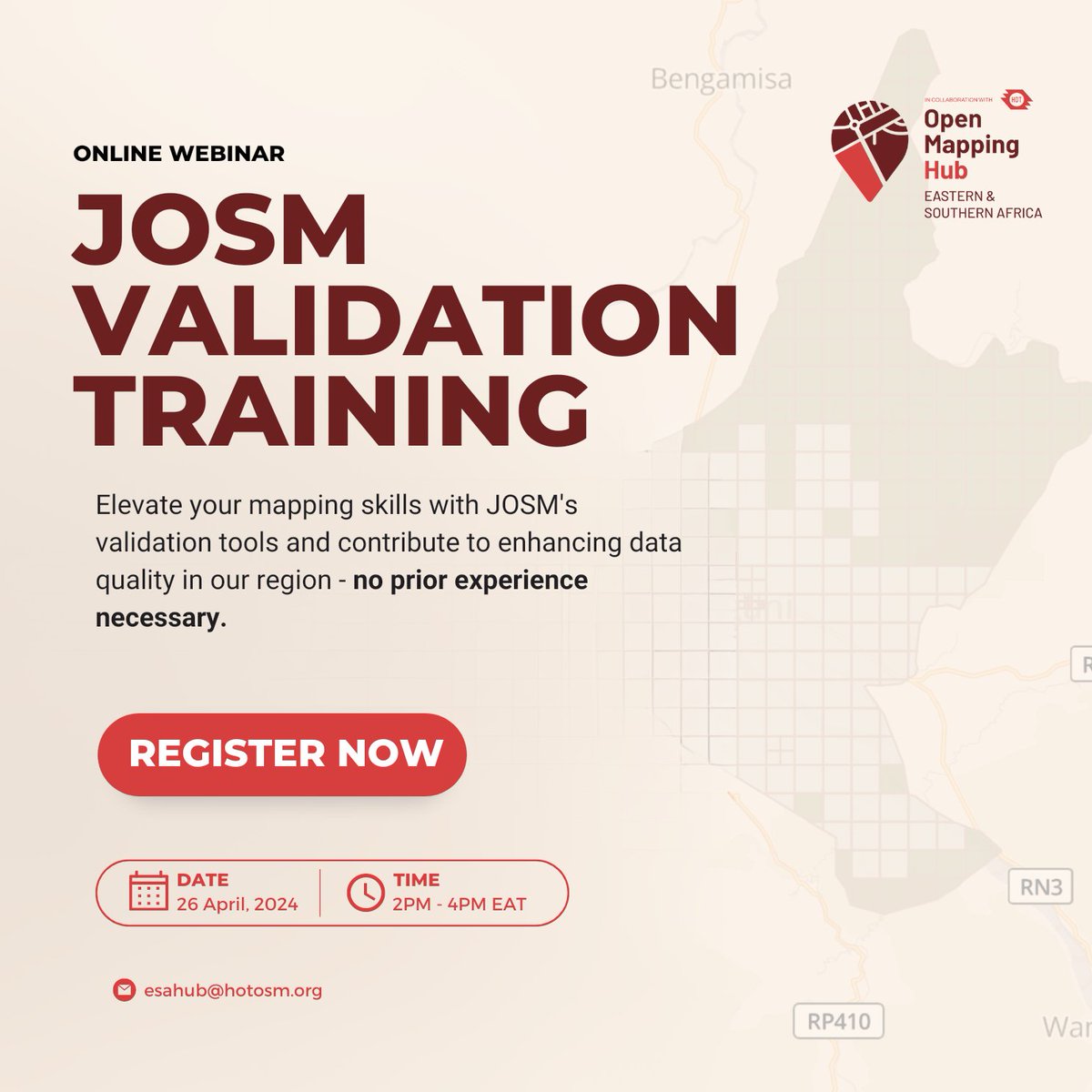 Do you want to up your OpenStreetMap (OSM) game?

Join our JOSM validation training and help us create high-quality map data! No prior experience is needed! 

Don't miss out! Sign up today forms.gle/wdGZyH9NsywqMv… 

#JOSM #Validation #OSM #ESAHub