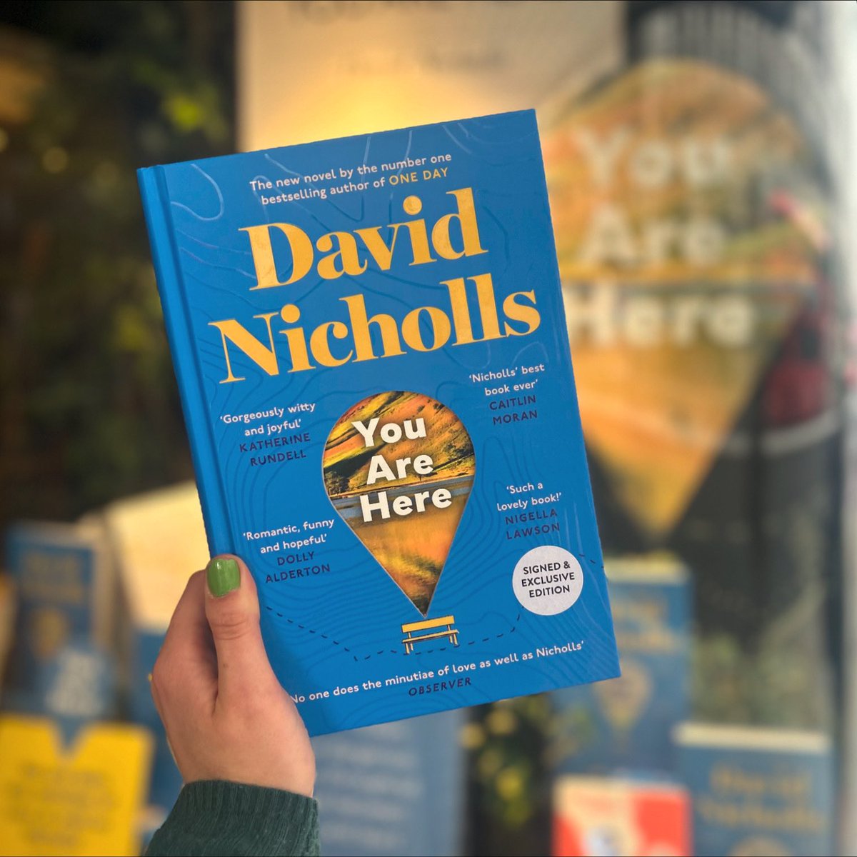 Picture this… You Are Here, in Waterstones Piccadilly, getting your hands on the new novel by @DavidNWriter 📍 Signed and exclusive copies available in store now! 💛