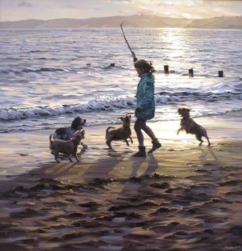 Figurative work by Jim Farrant 
His paintings really made me feel like i was at the seaside 
Versatile painter .   Love all his work
Back after lunch.    Helen🌻📚🌷