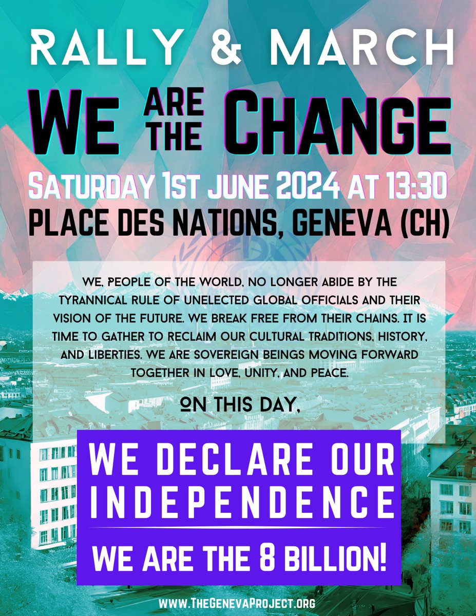 The overarching purpose of #TheGenevaProject is to spearhead a global movement that collectively shapes the future. It's time we stop fighting broken systems that do not serve us. The future belongs to the people - and time has come to reclaim our power.

The #WeAreTheChange