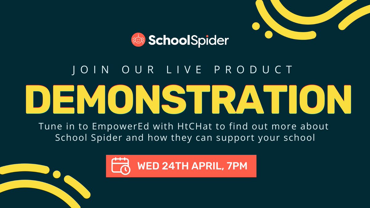 We are doing a LIVE demonstration of School Spider with @Headteacherchat tomorrow at 7pm! 

Free to join and find out how School Spider supports over 1,000 schools across the UK with an all-in-one

Register: streamyard.com/watch/hFa9G6P9…

#livedemo #livewebinar #schooltech #edtech #sbm