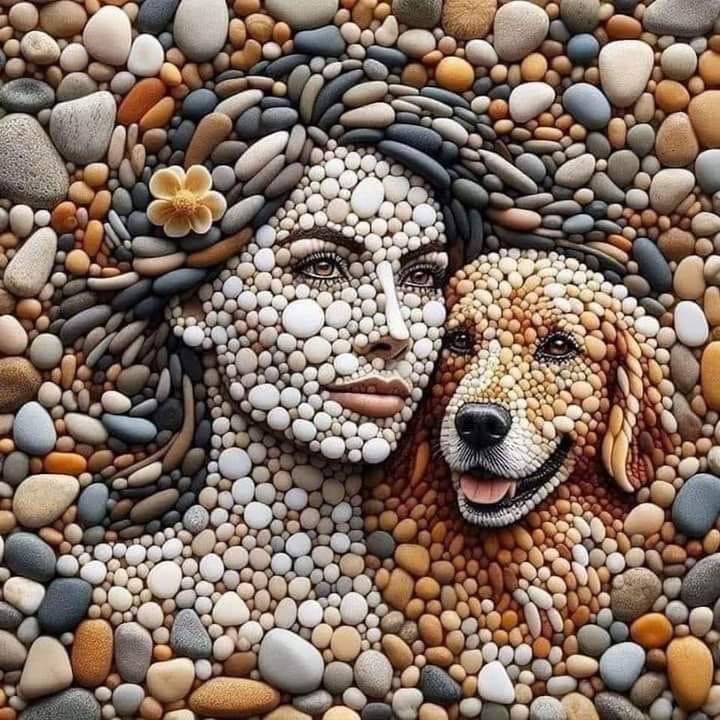 ❤️❤️ A magnificent beauty made of stone. Woman and Dog ❤️❤️