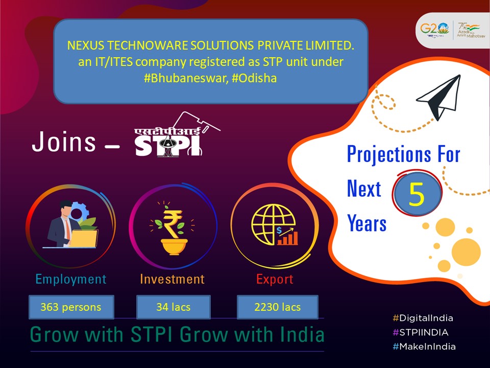 Welcome, M/s. Nexus Technoware Solutions Pvt. Ltd. Looking forward to a successful journey ahead with @STPIIndia @StpiBbsr. #GrowWithSTPI #StpiIndia @NTSPL @StpiIndia @Arvindtw