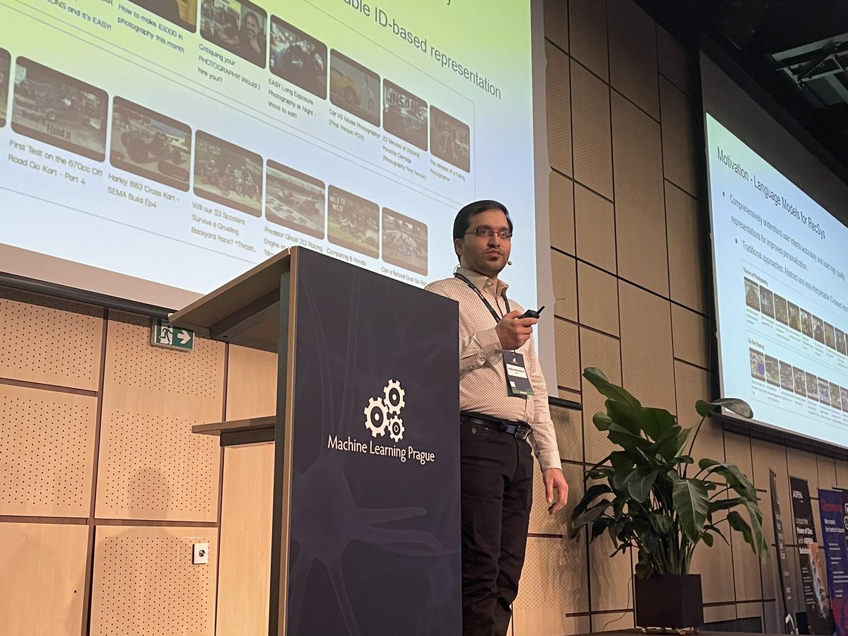 Amey Dharwadker of Meta highlights the industry challenges associated with integrating LLMs into Recommender Systems. #mlprague #mlconference #aiconference #machinelearning #AI #conferences2024 #conference #prague