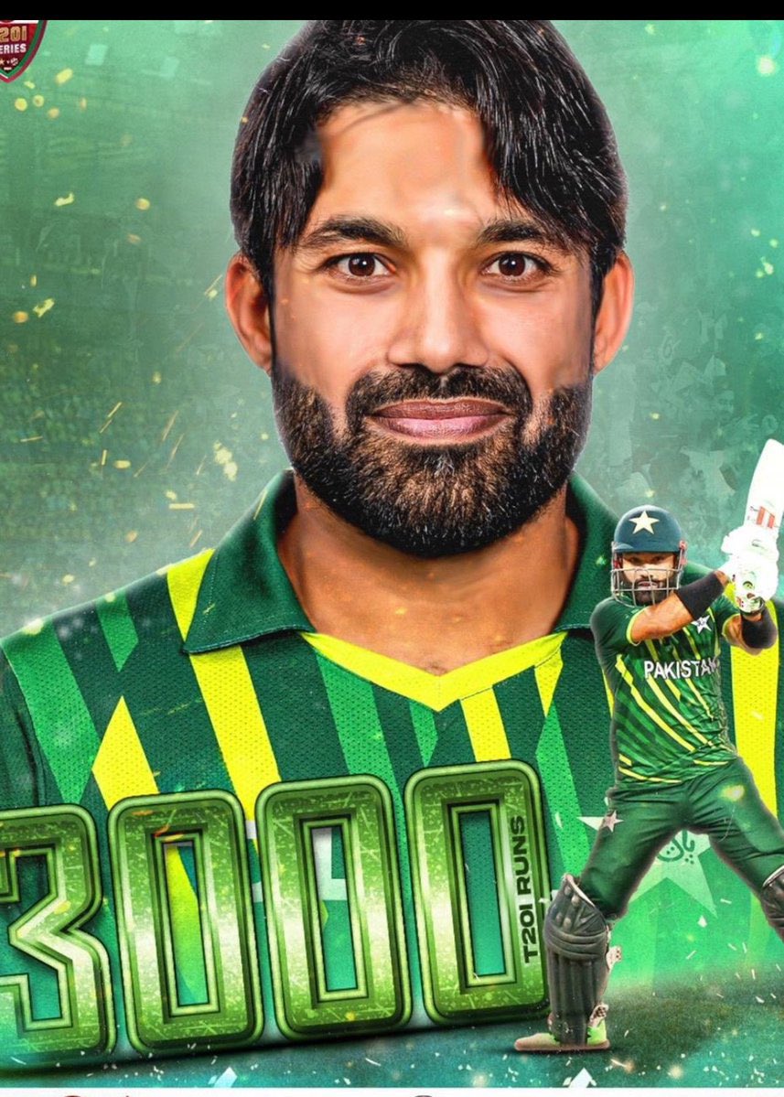 Muhammad Rizwan, a true powerhouse! Your achievement of 3000 international T20 runs is a testament to your skill and dedication. You're not just scoring runs; you're creating a legacy that makes every Pakistani proud. Keep shining, keep inspiring! 🌟🇵🇰 #MuhammadRizwan #T20Cricket