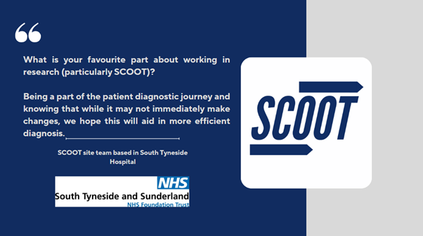 The SCOOT study is aiming to improve early diagnosis of lung cancer. The SCOOT site team based in South Tyneside hospital speak on what this study means to them.
Find out more here: oncology.ox.ac.uk/clinical-trial…
#earlydetection @STSFTrust @LungHealthCheck @OxfordOncology